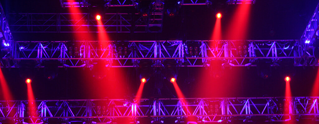 red and purple stage lights